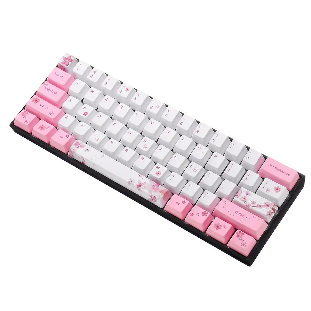 Sakura Keycaps механическая клавиатура PBT краскосублимационный колпачок для 60% Anne pro 2