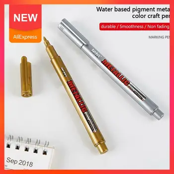 

1piece Gold Silver Marker Metal Pen Graffiti Oily Color Mark Student Office Paint Writing School Pen Stationery Supplies M3D9