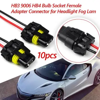 

10pcs 9005 9006 Bulb Sockets Female Adapter Connector for Headlight Fog Lamp Plug and Play Convenient and Quick Operate