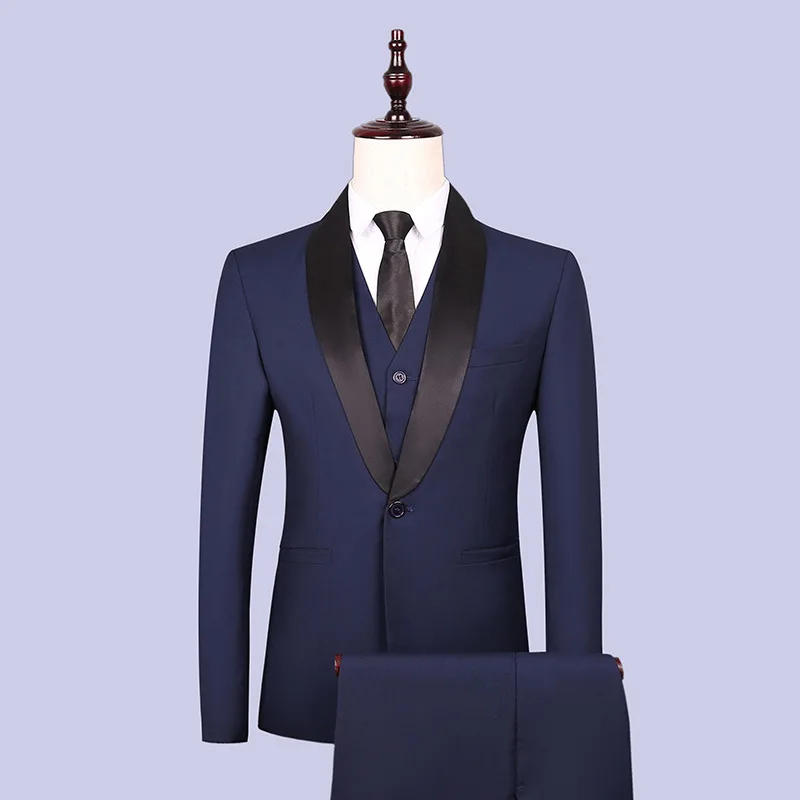 

Men Shawl Lapel Groom Best Man Suit Men's Master of Ceremonies Performance Business Casual Men'S Wear