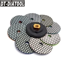 

DT-DIATOOL 8pcs/set Flexible Resin Bond Diamond Dry Polishing Pads Sanding Disc For Granite Marble Dia 4"/100mm