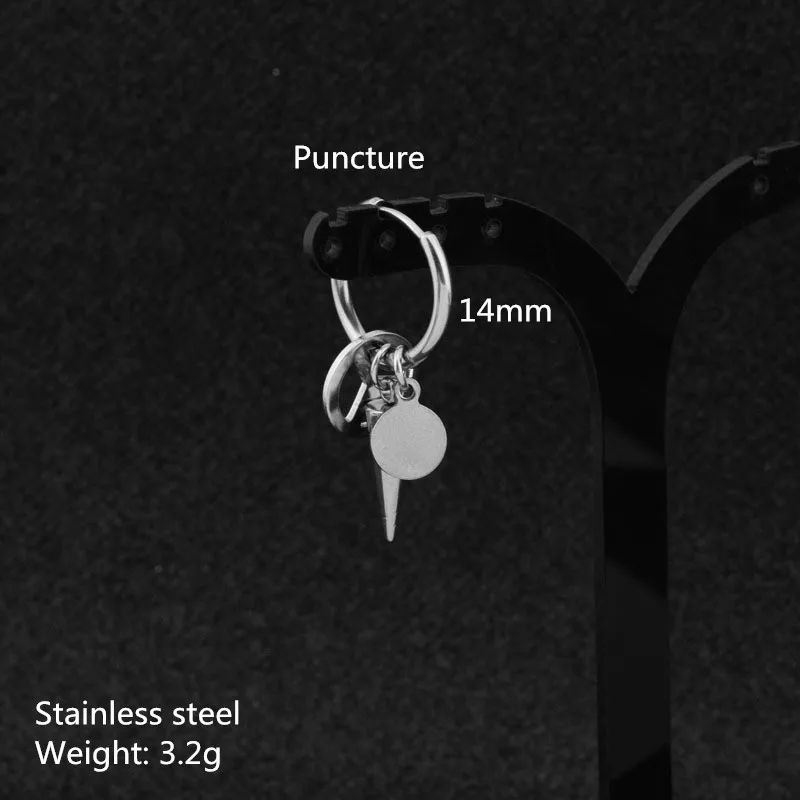 Ear ring Мужской Нержавеющая сталь Мода кулон серьги, ребята серьга, украшение из нержавеющей стали, человек аксессуар мода Gif мужские - Окраска металла: Ear ring