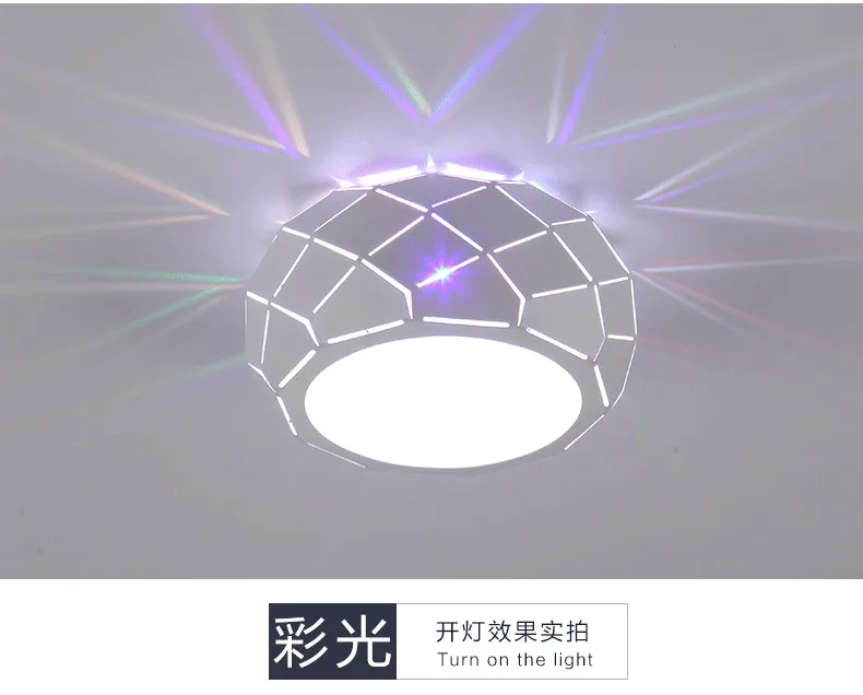 Hollow White Metal Round Kitchen Ceiling Light 5W Corridor Flush Ceiling Lamp Balcony Dining room Bar Ceiling Daily Lighting