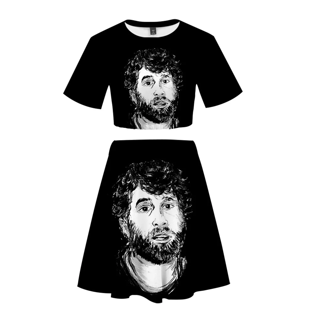 AliExpress стиль Lil Dicky Rap певица женская Повседневная 3D цифровая Короткая юбка комплект