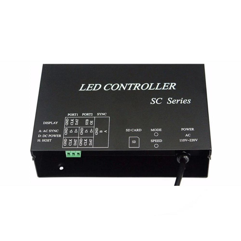 H803SC LED music controller,full color programmable,support DMX512,WS2812,etc.microphone&audio cable input