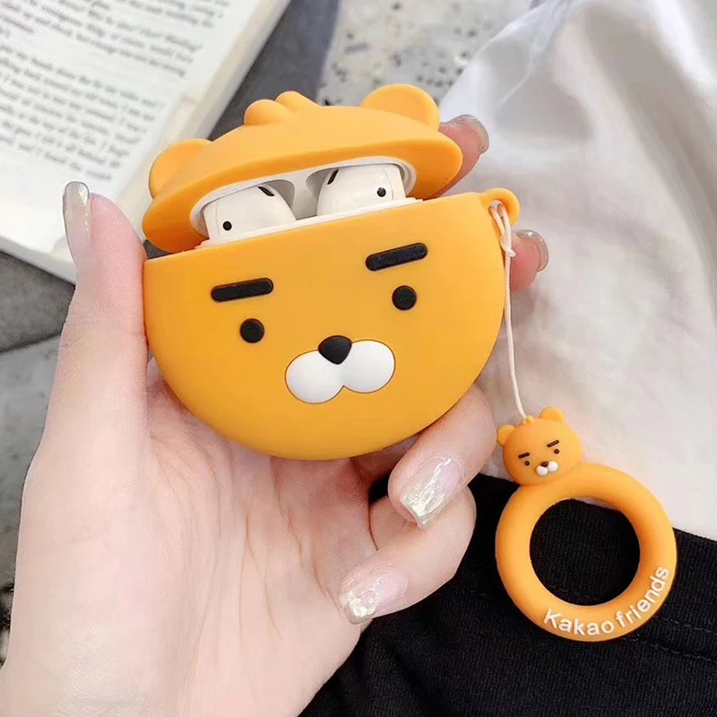 3D силиконовый чехол для наушников airpods с милым мультяшным рисунком, защитный чехол для Apple, Беспроводная Bluetooth Защитная крышка для наушников