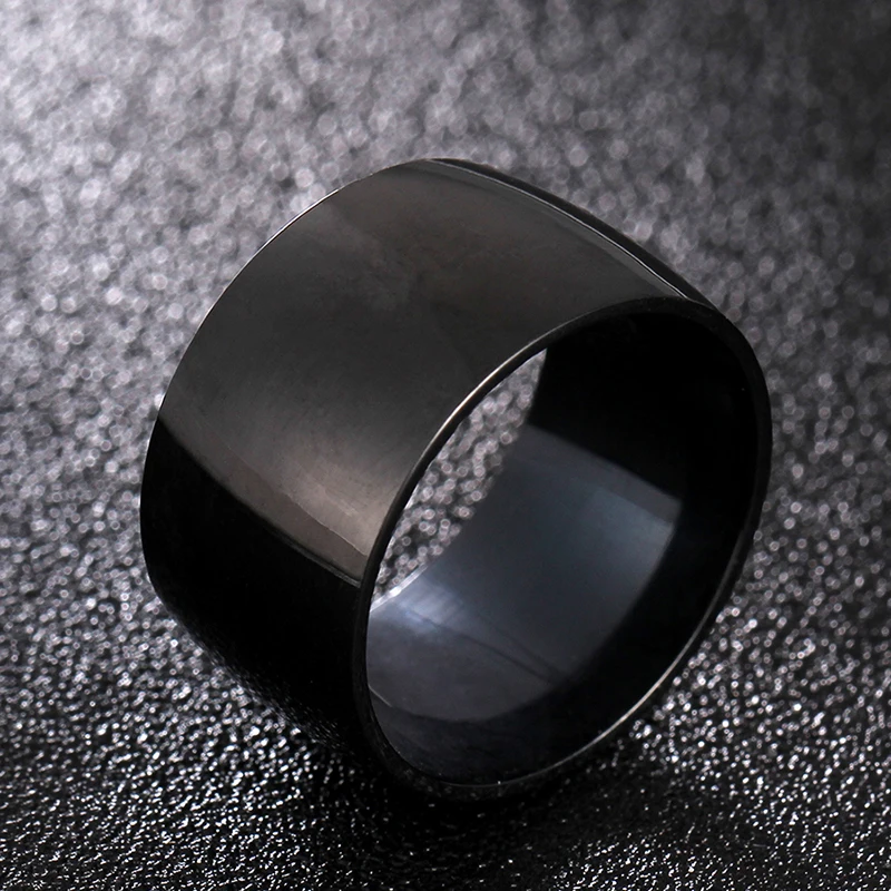 2 мм черные титановые кольца для мужчин и женщин,, Прямая поставка - Цвет основного камня: Black 12mm