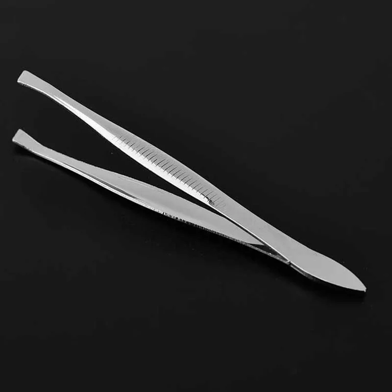 Eyebrow Hair Tweezers 2PCS Professional Eyebrow Hair Removal Slant Tip Tool Stainless Steel No Rust eyebrow tweezers