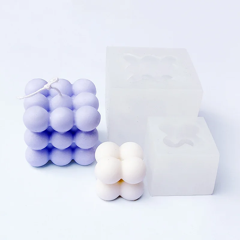 

Aromatherapy Candle Mould Soy Milk Small Cube Three-dimensional Rubik's Cube Homemade Silicone Mold Bubble Ball Shape Tool
