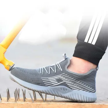

Safety shoes 2019 men's summer breathable nti-smashing piercing site safety work Lightweight soft bottom sneakers