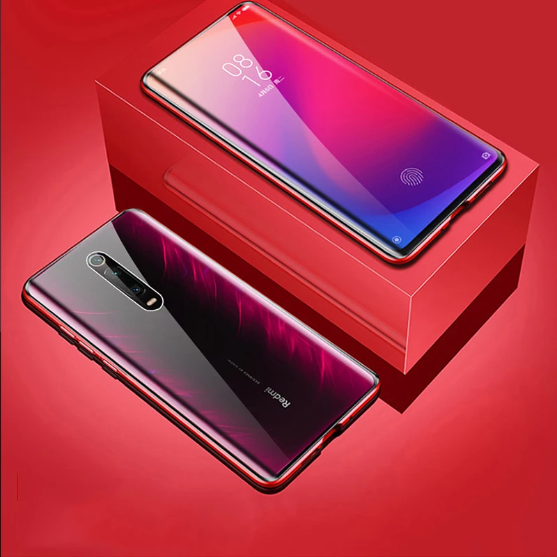 Роскошный чехол для Xiao mi Red mi K20/Pro/mi 9 T/Pro 360 полная защита магнитный экран закаленное стекло и Алюминиевый металлический чехол