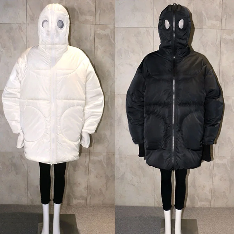Зимнее пальто для женщин свободная Полнолицевая шапка с капюшоном толстая парка