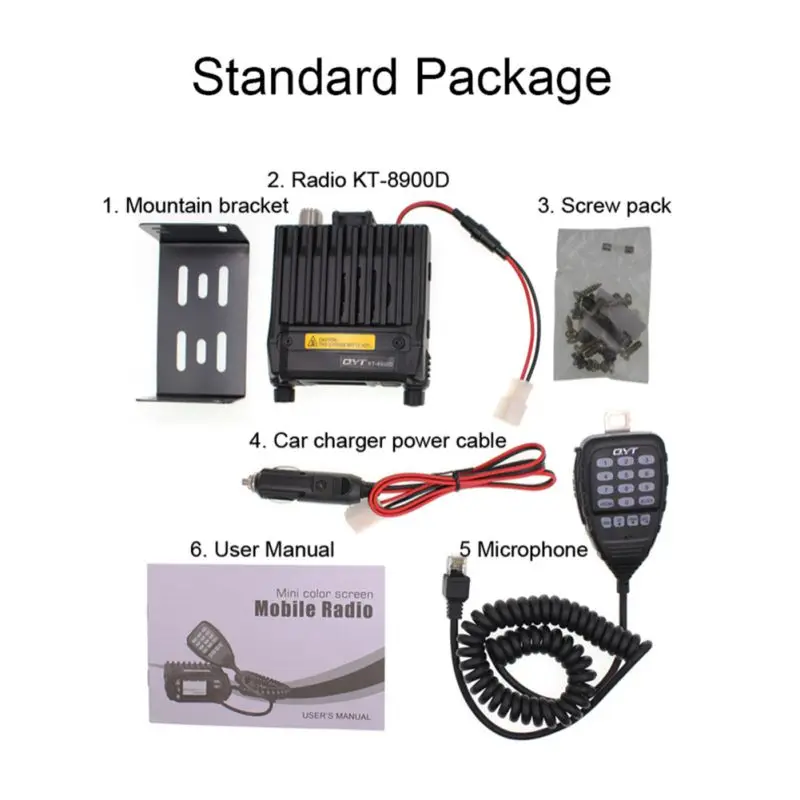 QYT KT-8900D VHF UHF мобильное Радио 2 способ радио Quad дисплей двухдиапазонный мини-автомобиль радио 25 Вт рация KT8900D