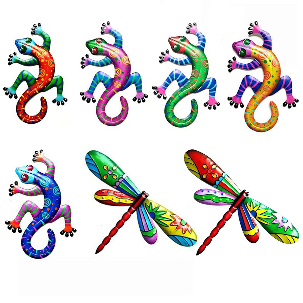 Железные настенные украшения Gecko домашнее украшение для стен имитация