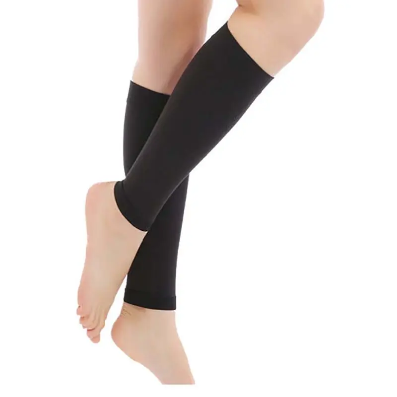 1 пара снимает ноги икры рукава варикозные вены циркуляции компрессионные эластичные чулки для йоги ноги поддержки открытый носки