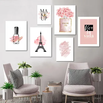 

Fashion Art Poster Perfume Bottle Canvas Painting Make Up Wall Print Quotes Nordic Posters And Prints Girl Room Decoration