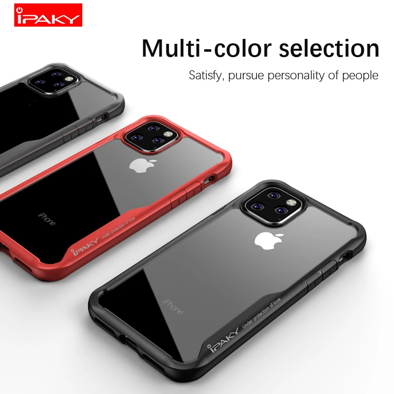 Для apple iphone 11 pro max Чехол iPaky силиконовый акриловый Гибридный противоударный прозрачный чехол iphone 11 6,1 pro 5,8 max чехлы
