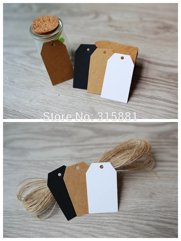 Trapezoid Kraft подарочные бирки Свадебные вечерние бумажные ценник бирка 4x7 см 100