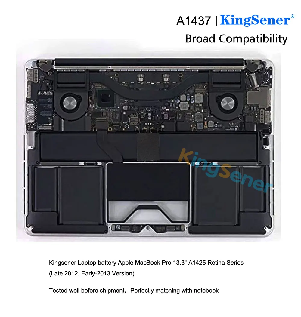 Kingsener-bateria do Portátil para Apple Macbook Pro A1437 13 Retina A1425 Final de 2012 Início de 2013 11.21v 6600mah 74wh Ferramentas Gratuitas - Imagem 6