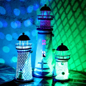 

Candle Light Holder Mediterranean House Iron Candlestick Yard Tealight Decors Home Bar LBShipping