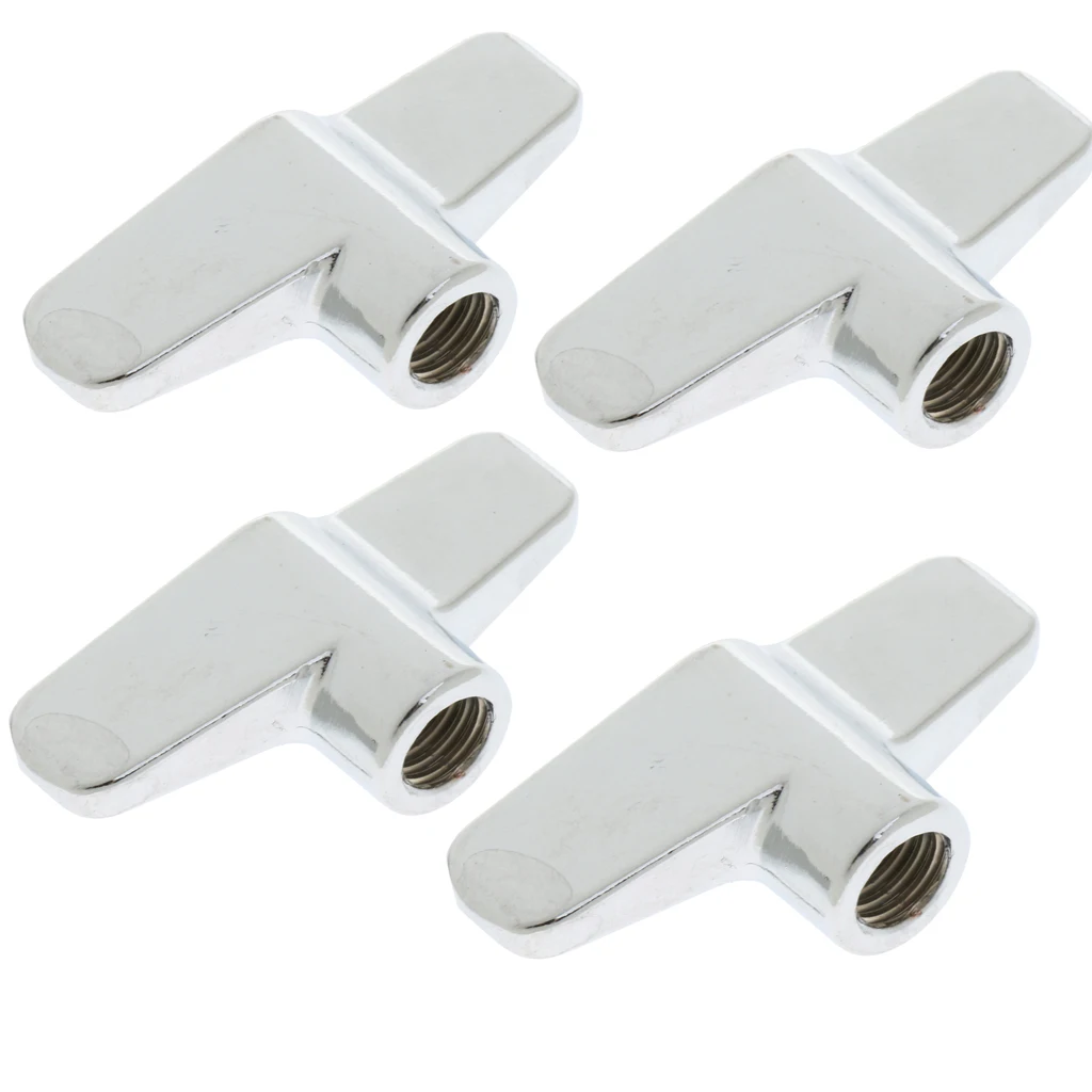Stands 4pcs Durable Wingnut Drum Cymbal Replacement Parts Silver Dia. 6mm,drum percussion accessories,drum accessories