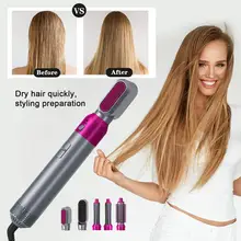 5 em 1 escova de secador de cabelo, secador de cabelo pente styler ionic escova de ar quente alisador de cabelo rolo de cabelo de íon encaracolado kit de escova destacável
