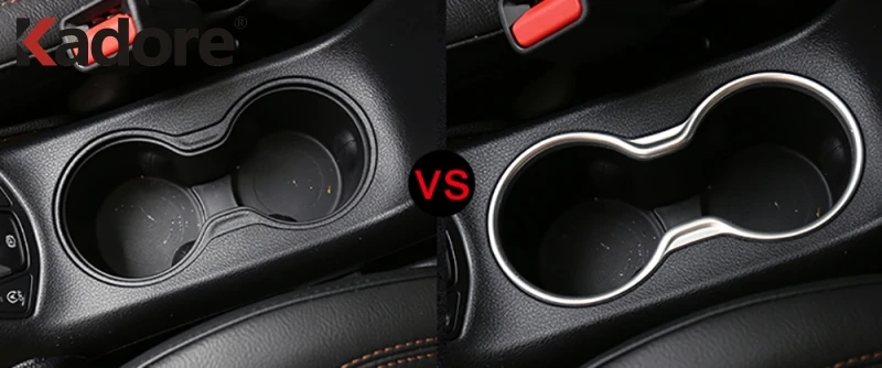 For Jeep Compass 2017-2019 Carbon Fiber Water Cup Bottle Frame Holder Organizer Car Interior Glass Shelf Container Accessories