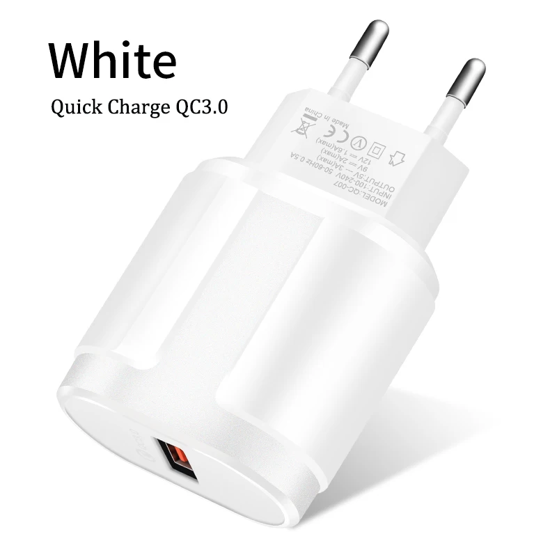 ROCK Quick Charge QC3.0 USB US EU Fast Charger Universal mobile phone charger Wall USB Charger Adapter for iPhone Samsung Xiaomi - Тип штекера: EU White 3.0