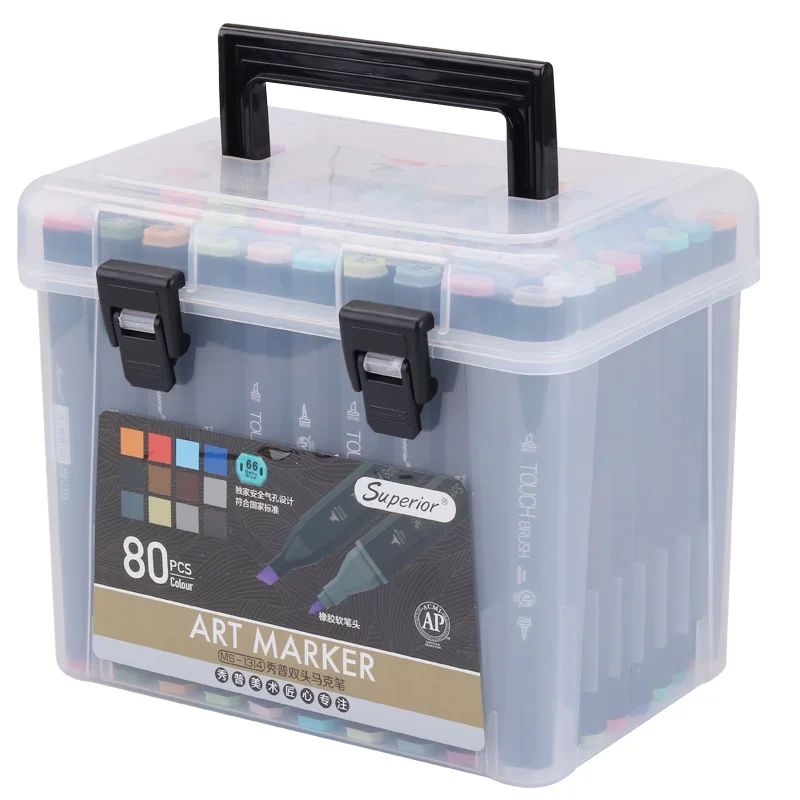 

SUPERIOR Soft Brush Marker Set Dual Headed Alcohol Based Sketch Marker For Animation Manga Professional Drawing Design Supplies