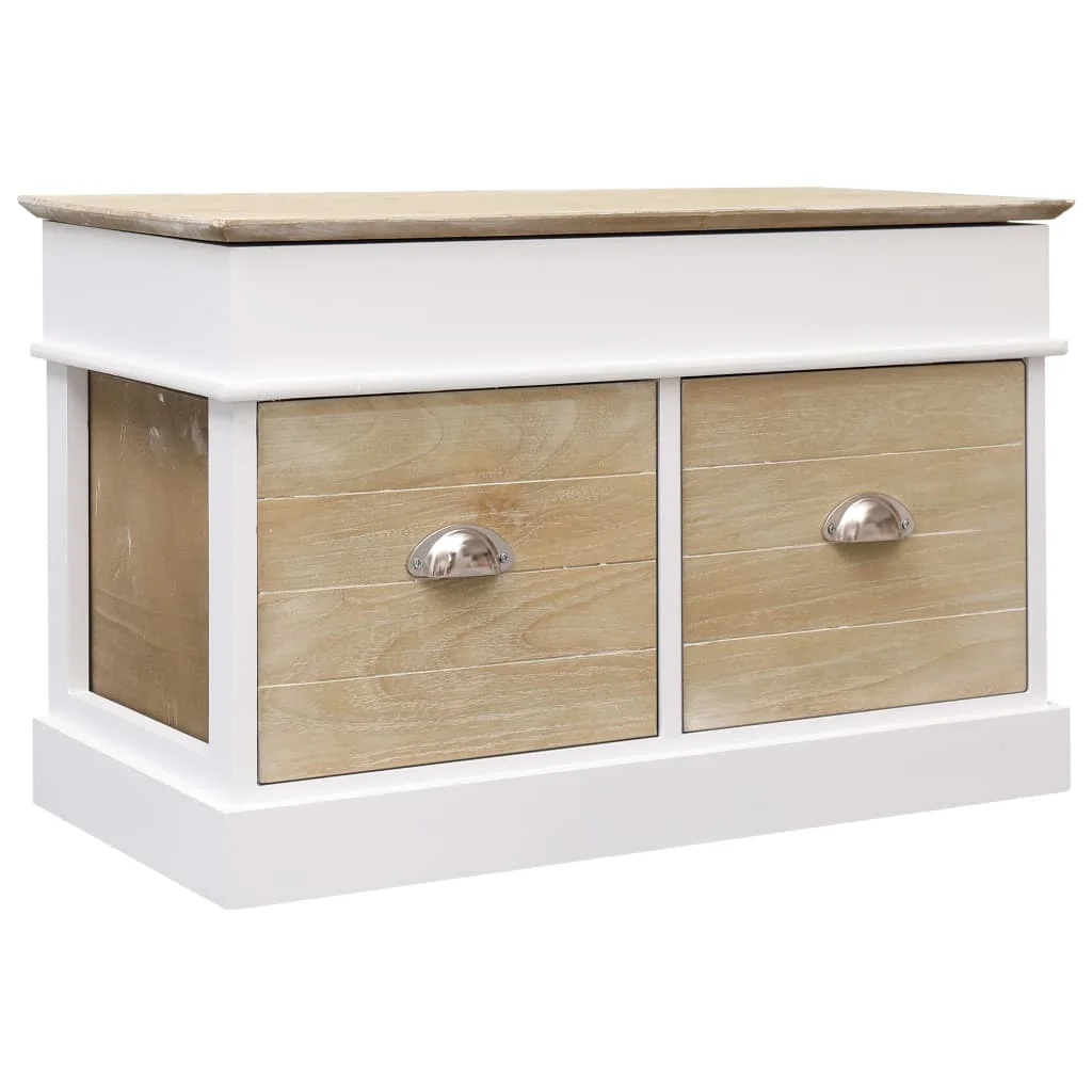 

vidaXL Banco de recibidor de madera de Paulownia 70x35x45 cm