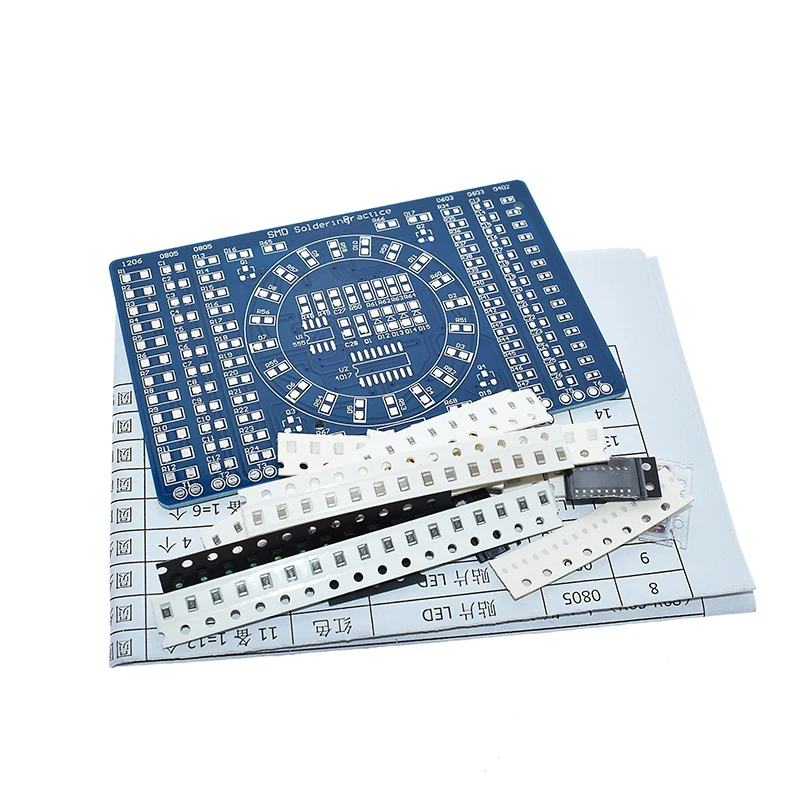 CD4017 вращасветодиодный светодиодная SMD NE555 паяльная тренировочная доска набор