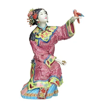 

Chinese Porcelain Angel Figurines Spring Breeze Bird Ceramic Sculpture Glazed Statue Sculpture Figure Art For Home Decor M4231