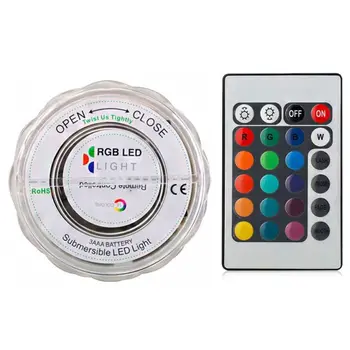 

10 LED Remote Control Underwater Light Waterproof RGB Multi-Color Battery Powered Diving Vase Decoration Pool Light