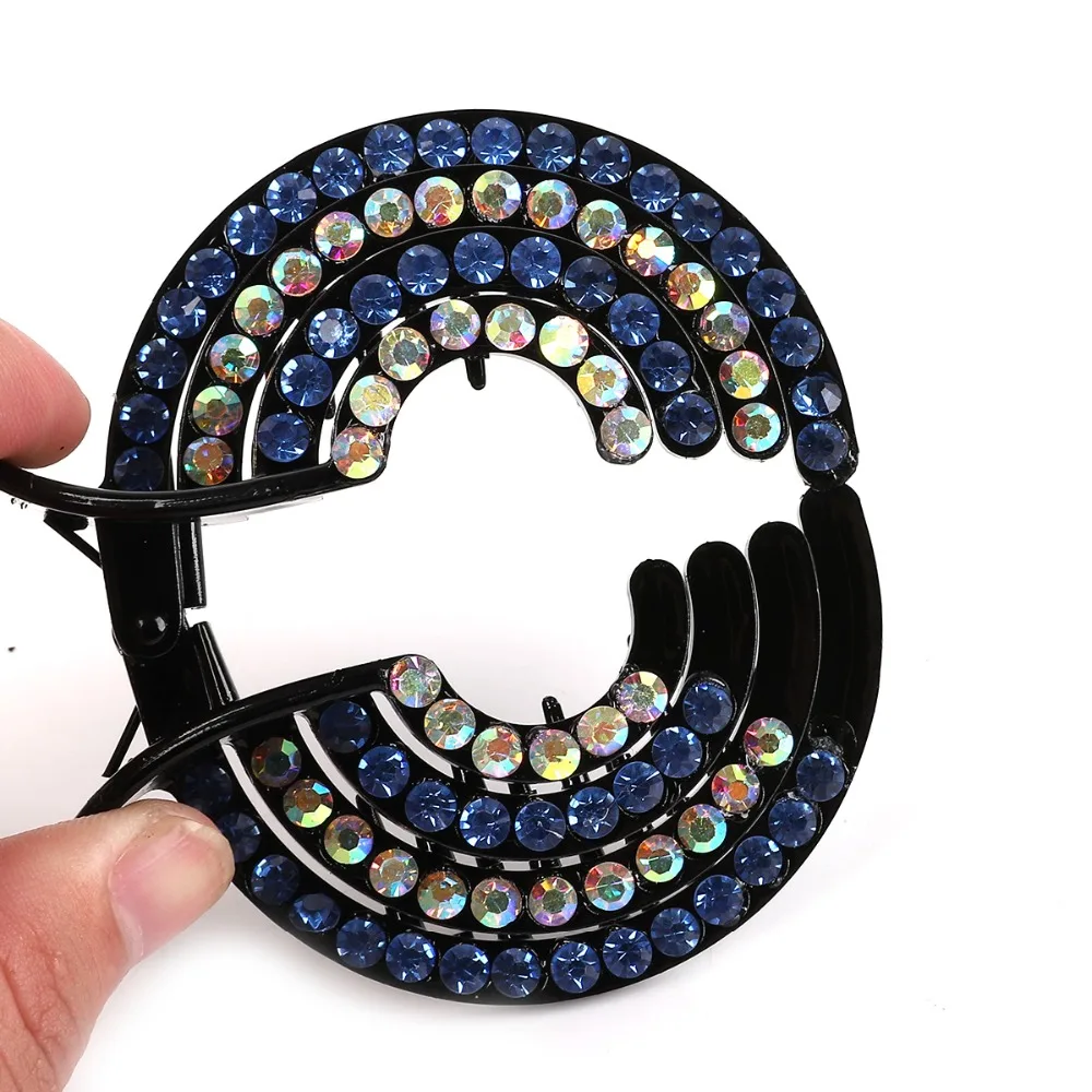 cute hair clips 1pc Korean Crystal Hair Claw For Women Ponytail Holder Ball Head Bun Maker Expanding Hair Clips Hairpins Hair Accessories 2021 headbands for women
