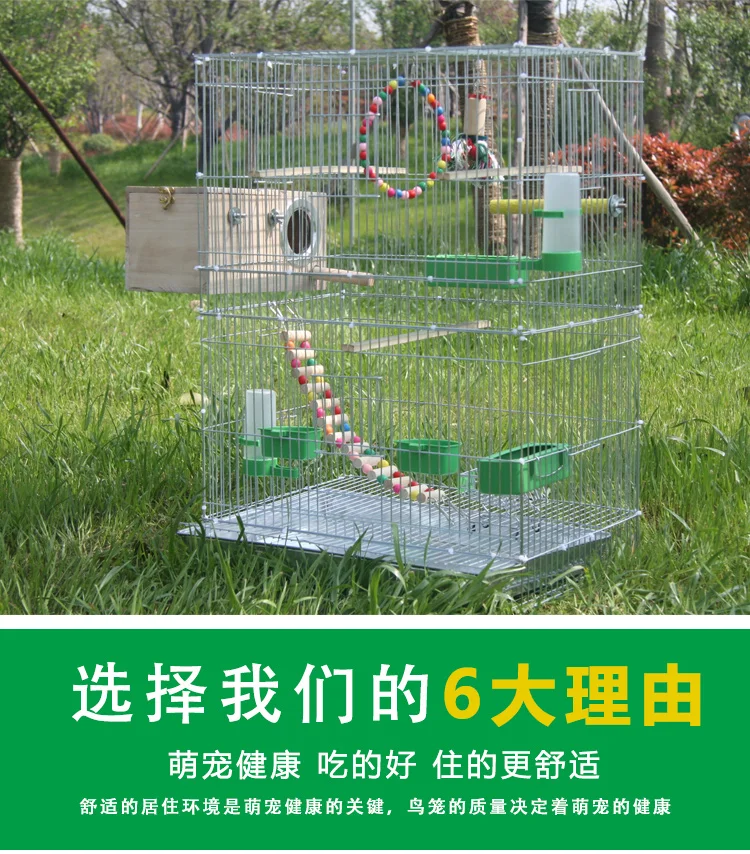 Большая усиленная клетка для большой клетки для птиц parakeet xuanfeng octopus клетка оцинкованная металлическая клетка для птиц