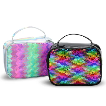 

Sequin Lunch Bag Insulation Fashion Children's Lunch Box Sequins Touch Color Change School Picnic Food Preserved Lunch Bag