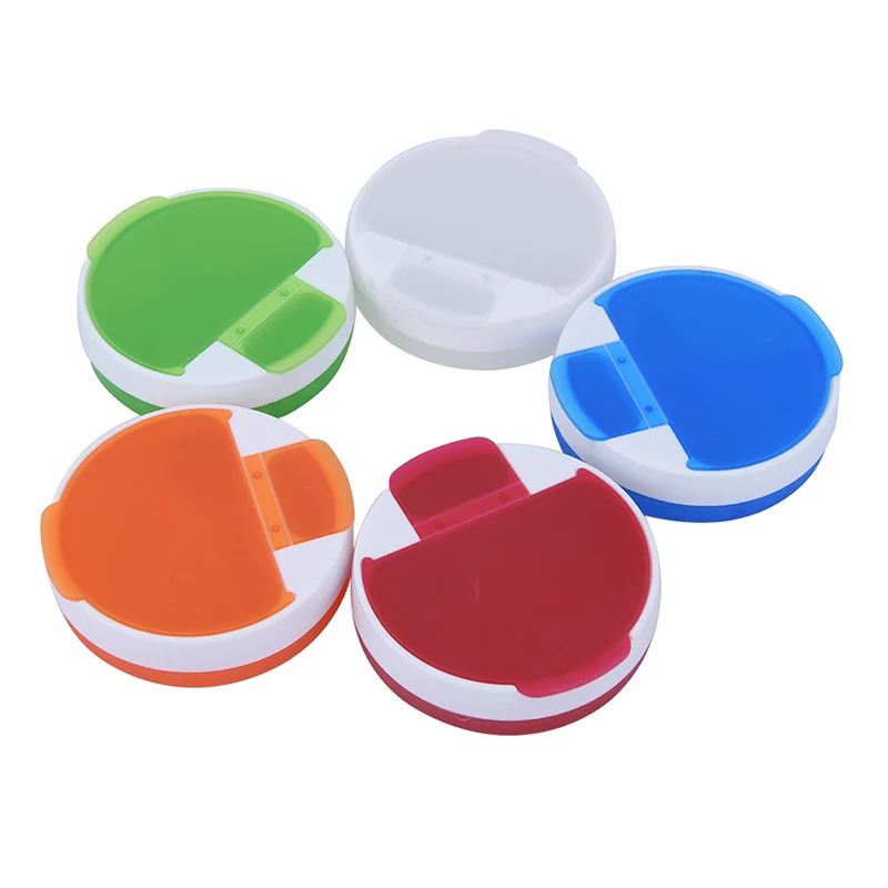 4 Compartments Pill Box Splitter Pill Organizer Plastic Medicine Box Cutter 7 Day Pill Container Random Color