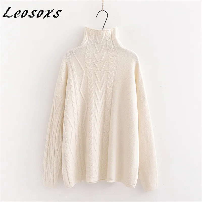 

Leosoxs Fashion Knitted Sheep turtleneck sweater Loose Soft Warm Pullover Long Sleeve women sweaters Base Tops 2020 Winter New