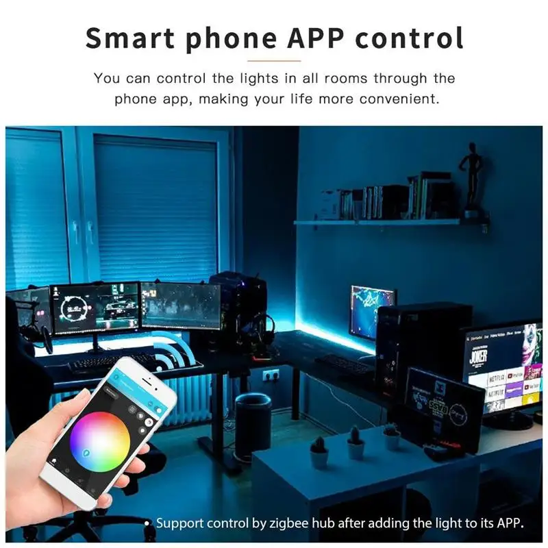 TUYA Zigbee LED Light String Controller Smart 5V 12V 24V RGBW RGBWW RGB+CCT RGB Dimmer Controller Alexa Echo Plus Voice Control