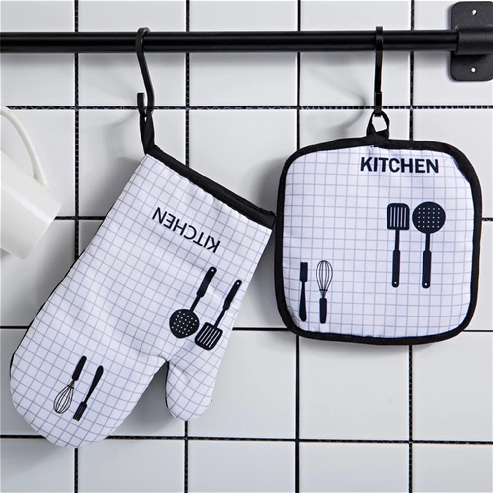 Kitchen Creative Cotton Microwave Oven Glove Household Cooking Insulation Pads Anti-scald Gloves Baking Heat-resistant Pot Pad