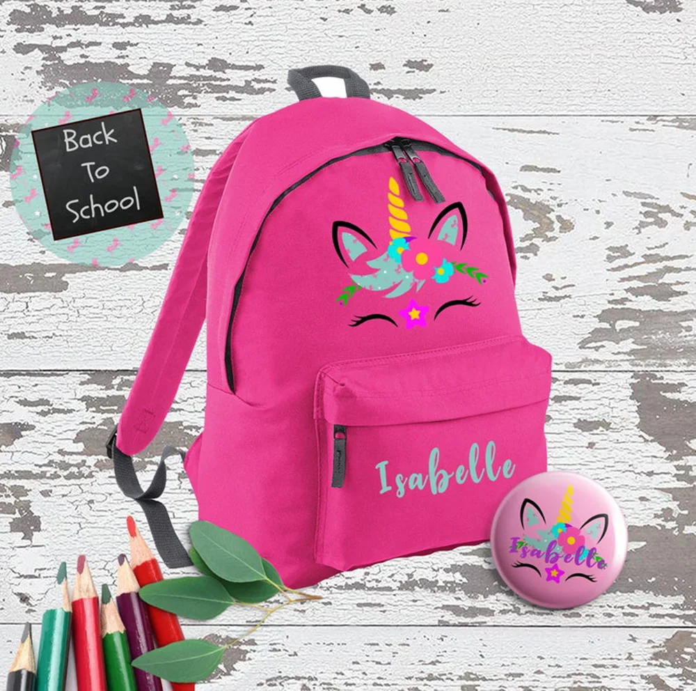 Personalised Girls School PRINCESS Backpack Childrens Kids Unicorn Rucksack PL08 