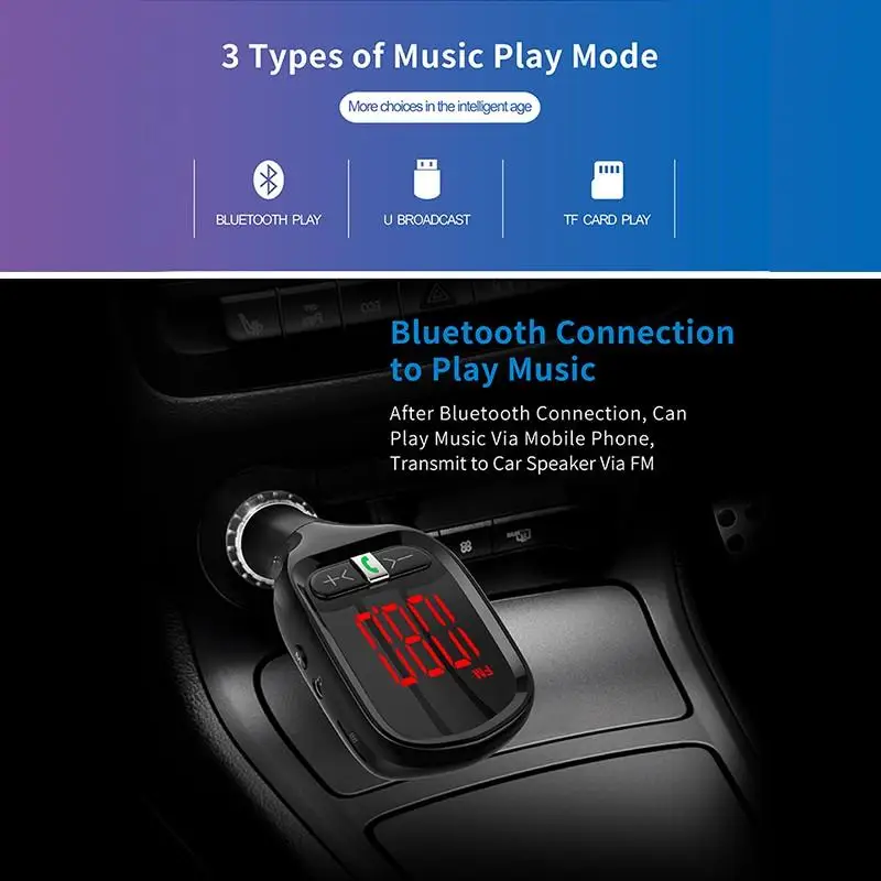 Автомобильный Bluetooth fm-передатчик 3.1A usb порты Автомобильное зарядное устройство fm-модулятор MP3-плеер Автомобильная Зажигалка Handfree