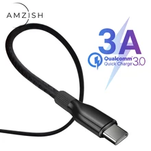 Amzish 3A USB кабель type-C кабель для передачи данных для samsung S10 S9 S8 Plus для huawei P10 P20 P30 для Xiaomi Redmi USB кабель для быстрой зарядки