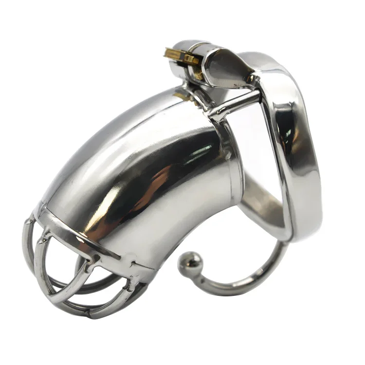 

Stainless Steel Men's zhen jie qi Chastity Lock Birdcage Sexy Tools Slave Nakedness Tune Adult Toy Sexy Aid