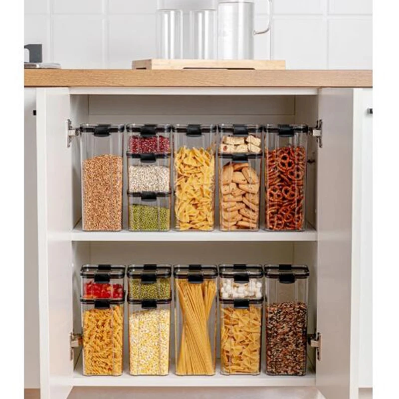 Food Storage Container Refrigerator Noodle Box Granary Transparent Sealed Can With Lid Storage Bottle Kitchen Snack Box