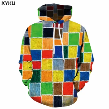 

KYKU Brand Rubik'S Cube Hoodie Men Tetris Hoodie Print Colorful Sweatshirt Printed Graffiti 3d Printed Street Hoody Anime