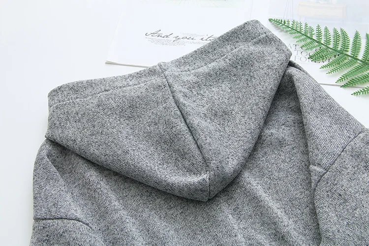 Blvyisla, XXXXL, XXXL, свободный трикотажный флисовый пуловер с длинным рукавом, серый пуловер с капюшоном, толстовки, женские стильные топы с капюшоном Boyfriend