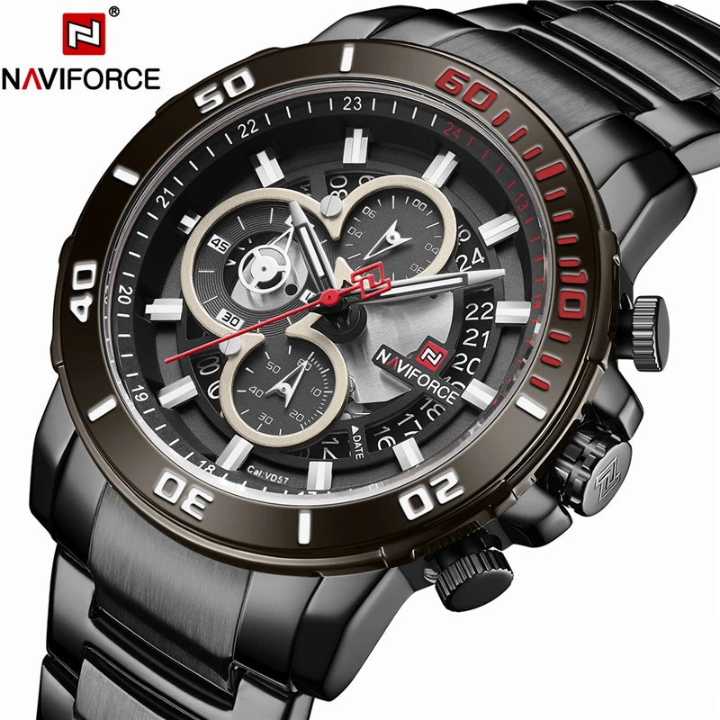 NAVIFORCE Роскошные Брендовые спортивные модные бизнес мужские часы водонепроницаемые армейские военные кварцевые наручные часы Relogio Masculino