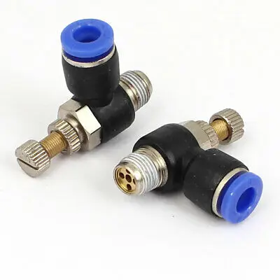 6mm Tube 1/8BSP Thread One Touch Fitting Elbow Pneumatic Speed Flow Control 2pcs | Обустройство дома