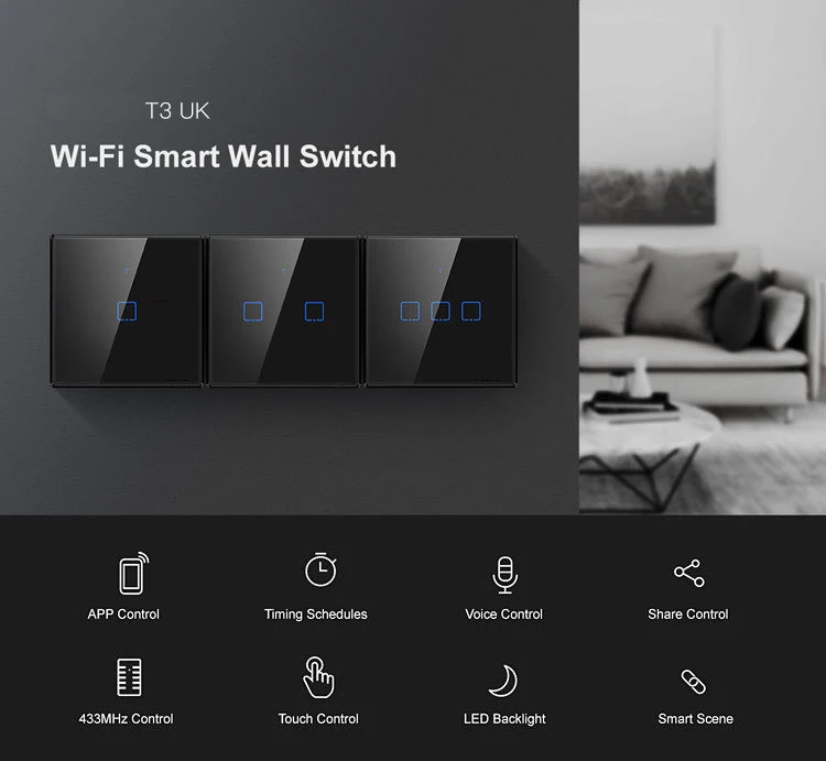 WiFi умный сенсорный светильник Переключатель ВКЛ/ВЫКЛ настенный выключатель 1/2/3 работать с Apple HomeKit для умного дома светильник управления